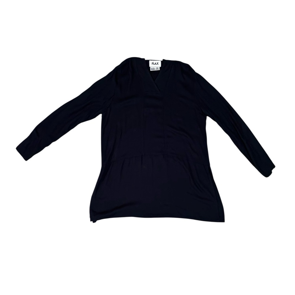 Flax Black Rayon Tunic Top